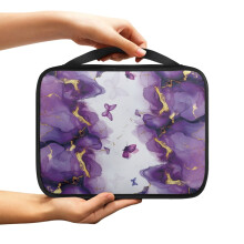 Purple Butterfly Marble Bible Cover with Handle & Zipper – Compatible with Large Bibles