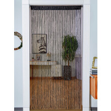Glitter Fringe Door Curtain 39x79", Shimmering Tassel Room Divider for Wedding/Home Decor, Silver Ribbon & Black