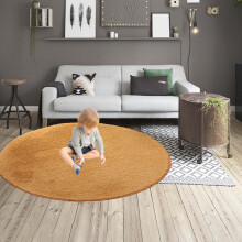 40-Inch Round Low Pile Area Rug, Non-Shedding & Stain Resistant, Washable with Non-Slip Rubber Backing for Living Room and Bedroom