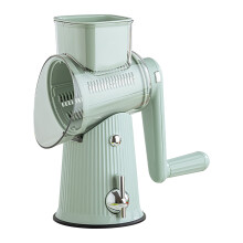 5-in-1 Rotary Cheese & Vegetable Grater with 5 Replaceable Stainless Blades, Strong Suction Base – Compatible with All Manual Graters