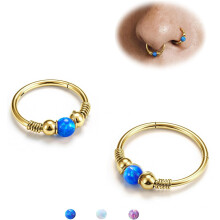 Opál orrkarika karikák - 316L sebészeti acélból készült septum gyűrű nőknek, kagylópiercing ékszer, Daith Helix2Pcs16G18G