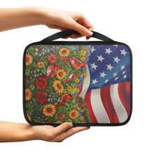 Cardinal Redbird Sunflower American Flag Bible Case – Large Protective Cover for Women & Men, Compatible with Standard Bibles