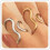 Chunky gold stacking rings set for women 6-piece 1