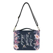 Hummingbird Flower Print Bible Cover – Waterproof PU Leather, Lightweight with Handle & Zipper, Compatible with Standard Bibles