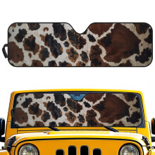 Parasolar parbriz cu imprimeu retro de vacă pentru Jeep Wrangler și