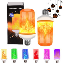 Ampoule LED effet flamme avec capteur de gravité, lampe torche dynamique à 4 modes, compatible avec culot E26/E27, idéale pour Halloween et la