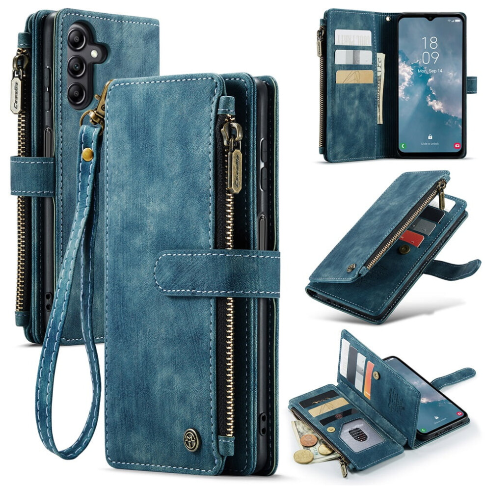 Caseme Wallet Case For Samsung Galaxy A14 5GâPu Leather, Magnetic Flip, Lanyard, Zipper Card Holder, 6.6" 9165521619092