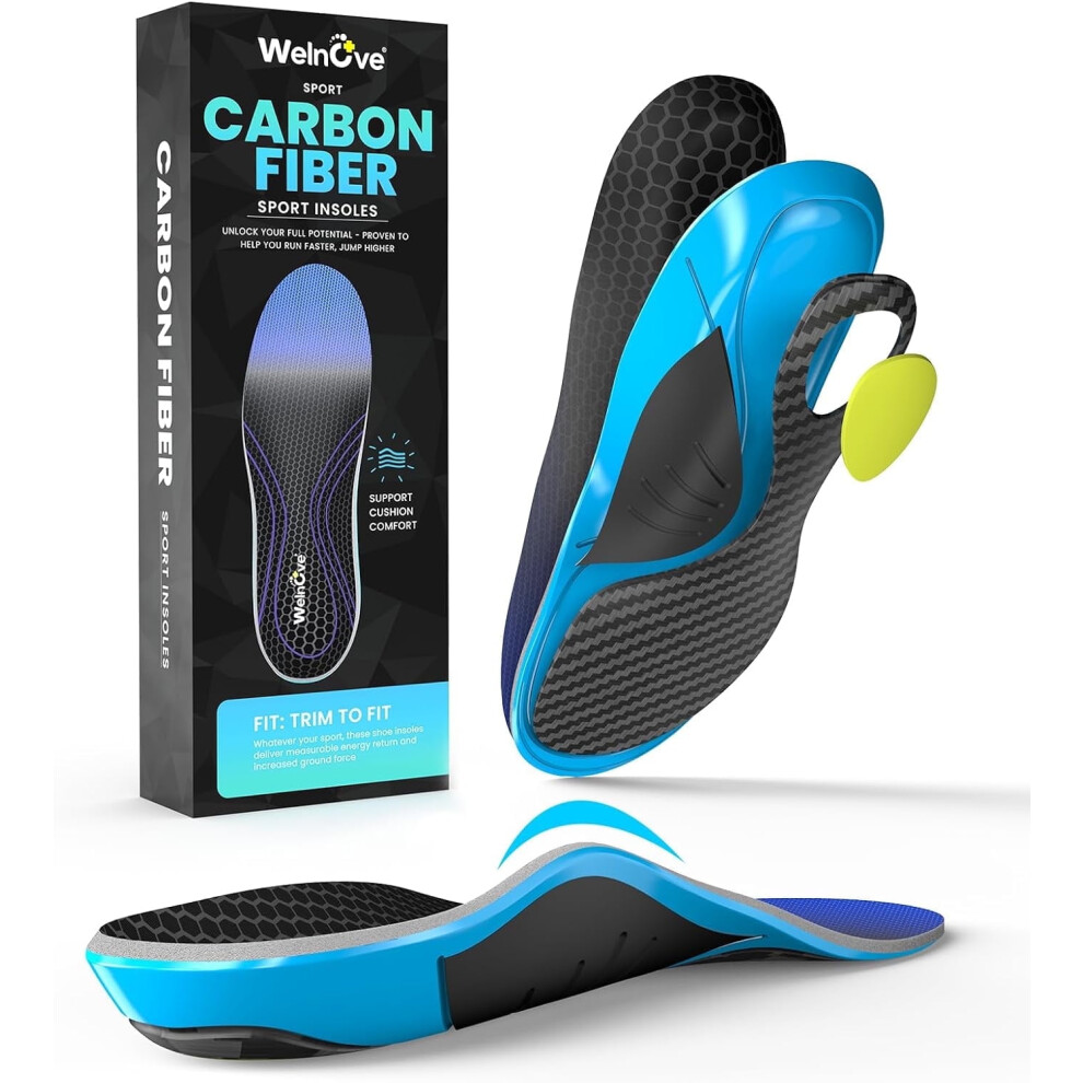 Carbon Fiber Sports Insoles with Arch Support and Shock