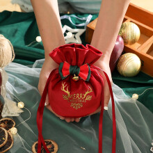 Sacchetti regalo natalizi in velluto con coulisse e campanellino – Sacchetti regalo per Natale, compleanno, matrimonio, festa (adatti a tutte le