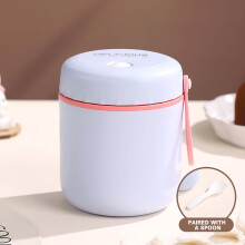 Kchsj Vakuumisolierter Speisebehälter 500 ml mit Löffel und Deckel, Edelstahl 304, auslaufsicher, für heiße und kalte Getränke, ideal für