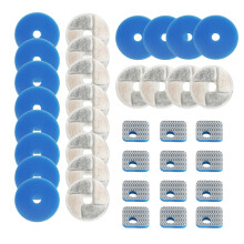 Cat Water Fountain Sponge Filters, Replacement Foam Filters Compatible with Square 2.2L/73oz Stainless Steel Pet Dog Drinking Fountain (Pack of 36)