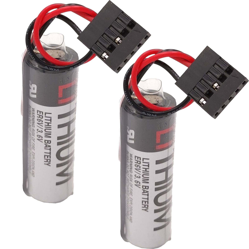 2Pcs Er6v 3.6V Er6vc3n 3.6V 2000Mah Plc Lithium Battery With Jae5pin Plug 9170372117505