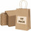 60 Sacolas de Papel Kraft Marrom com Alças, Tamanho 8x4x10 polegadas – Sacolas Médias para Presente/Compras, Ideais para Festas, Casamentos, 1