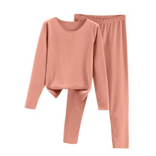 Casual comfortabele pyjama- en broekset voor dames met lange mouwen, effen kleur, dikke fleecevoering en watermeloenrood, maat XXL