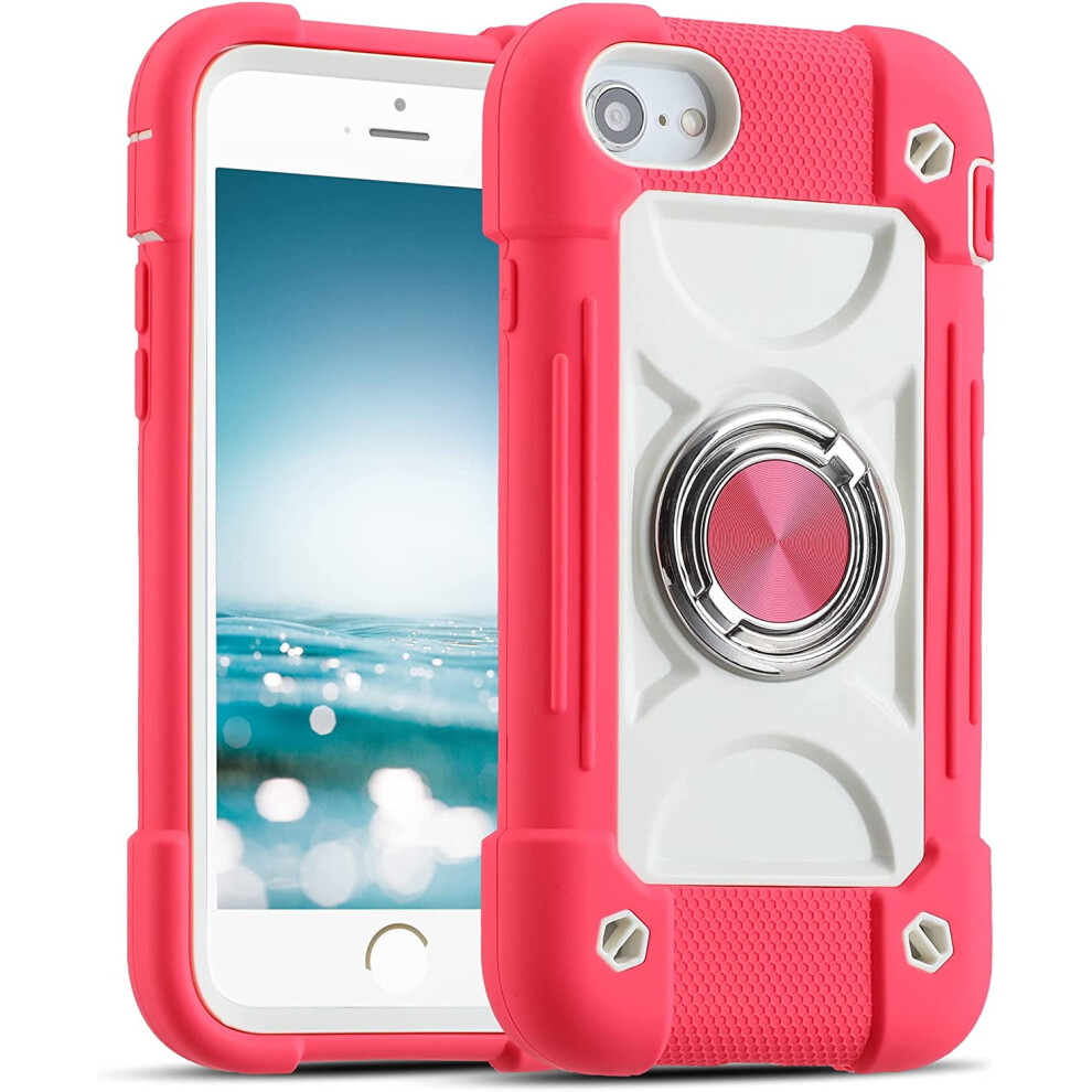 Hot 4.7" Military-Grade Shockproof Case With Ring Stand, Compatible With Iphone Se3/Se2/6/6S/7/8 Pink 9170372117598