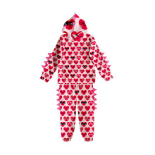 AWZXDE Childrens Valentines Day Hearts And Dinosaur Print Hoodie Set Casual Cartoon Girls And Boys Clothes Pink,7-8 Years