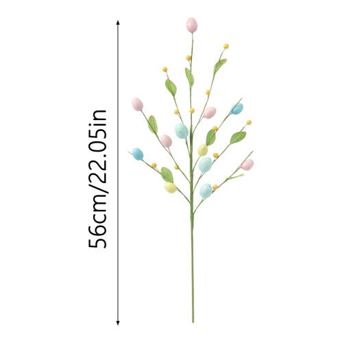 Spring Easter Floral Stem with Pastel Eggs and Berries 1PC 1