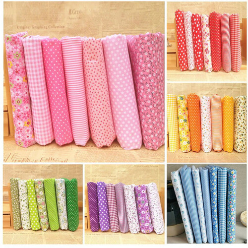 Series 7 pieces Assorted Pre-Cut Thick Tabby Bundle Charm Cotton Quilt Fabric 2