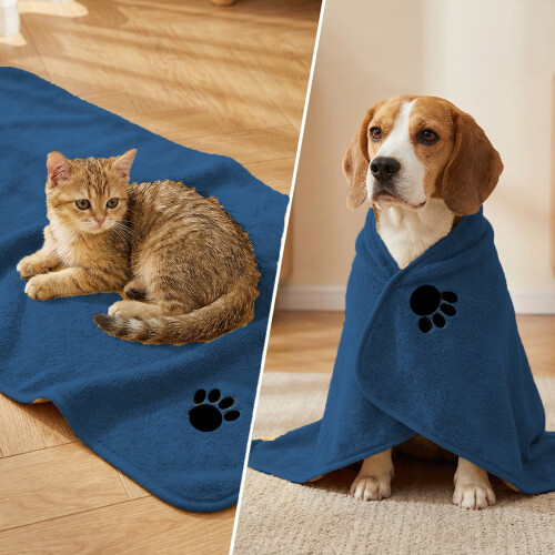 Microfiber Pet Bath Towel Absorbent 19.68x39.37 in 2
