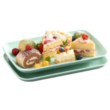 8.2in Rectangular Serving Plates Set of 2 – Oven-Safe Green Platters for Parties, Sushi, Meat, Salad; Compatible with Standard Dishwashers