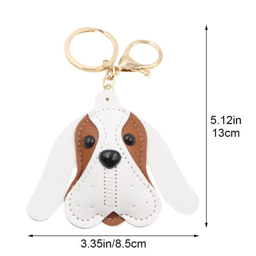 PU Læder Beagle Nøglering – Letvægts Hunde Nøglervedhæng 1