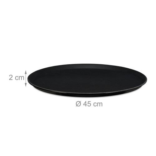 Große schwarze Serviertabletts, 2er-Set - Ø45cm 2
