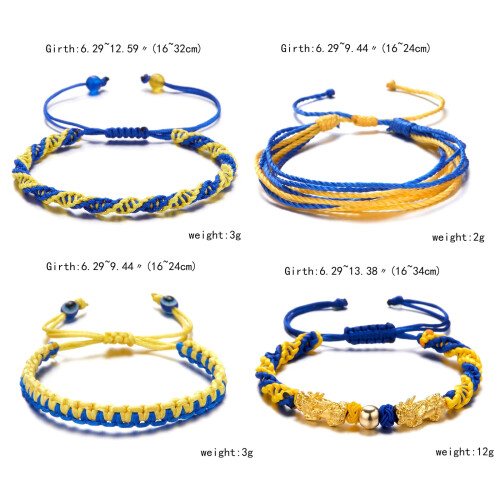 Bracelet drapeau ukrainien bleu et jaune ajustable 2
