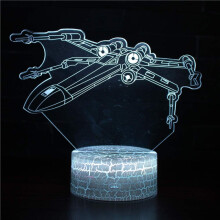 3D Illusion Lamp Aircraft Mood Light 7 Colour Changing Acrylic LED Night Light USB Cables Bedroom Desk Decoration