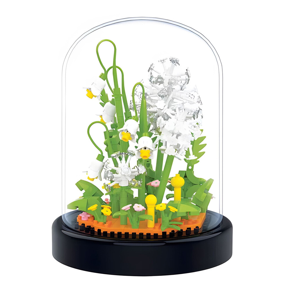 Bell Orchid Bouquets Building Sets with Dust Cover for Girls Not Compatible with Lego