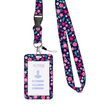 Flower Card Holder Retractable Reels with Lanyard Vertical Badge Reels Holder