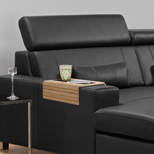 Bamboo Sofa Arm Tray with Non-Slip Pads 1
