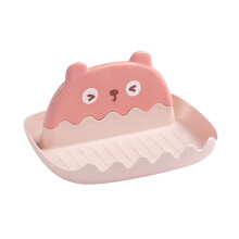 Pink Thick Spoon Rest with Lid Holder, 8x15.5x17cm, PP Material