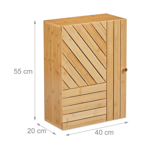 Bamboo Bathroom Cabinet with Adjustable Shelves 2