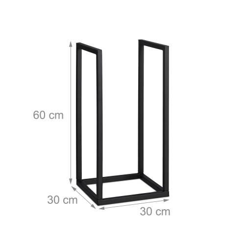 Black Iron Firewood Rack - Compact Log Holder 2