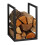 Black Metal Firewood Rack - Small Log Storage Holder 8