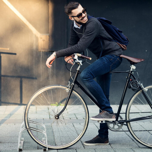 Suport pentru biciclete de podea pentru 2 biciclete, otel galvanizat 2