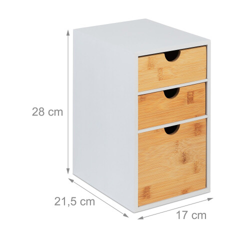 Schreibtisch-Organizer mit 3 Schubladen, Bambus-MDF 2