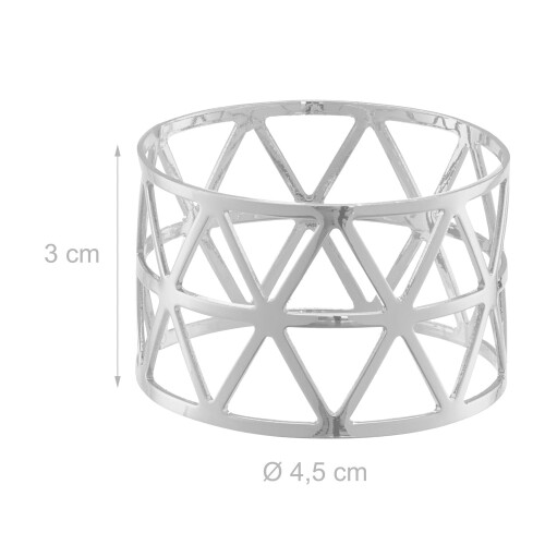 Serviettenringe 12er-Set - Metall, geometrisches Design 2