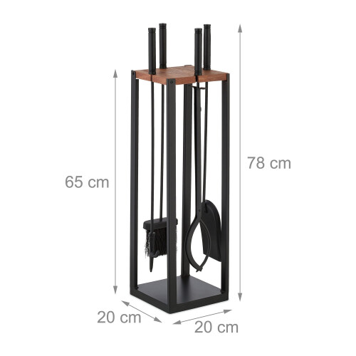 Kaminbesteck-Set 5-teilig Metall mit Ständer 2