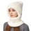 Women's Windproof Thermal Beanie Hat 3-in-1 Set White 4