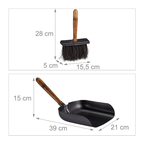 Fireplace Sweeping Set with Jute Bristles and Dustpan 2