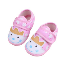 Baby First Walking Shoes Boys Girls Infant Sneakers Crib Shoes Breathable Lightweight Slip On Shoes Pink 6-9 Months
