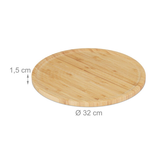 Bambus-Pizza- und Servierbretter-Set, 32 cm, 2er-Pack 2