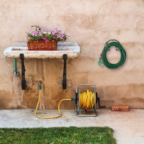 Green Wall-Mounted Semicircular Hose Holder 1