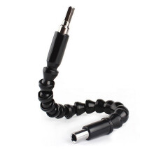 Universal Drill Connection Flexible Drill Bit Extension Magnetic Bit Holder Adjustable Shaft For Hardware Maintenance Tight Spaces (Black Red)