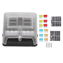 Automotive Fuse Box LED Indicator Waterproof6Way Marine Fuse Block Negative Bus Corrosion Resistant Flame Retardant Material Quick Fault