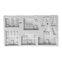 Versatile Christmas Tree House Mold Cute Baking Tool Flexible Silicone Non-Stick Food Grade Reusable Oven Microwave Freezer Dishwasher Compatible For