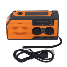 Solar Powered Emergency Weather Radio NOAA AM FM With Hand Crank Charging Led Flashlight And Portable Power Bank Waterproof Design Reading Lamp SOS