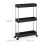 3-Tier Black Trolley with Wheels for Kitchen/Bathroom 3
