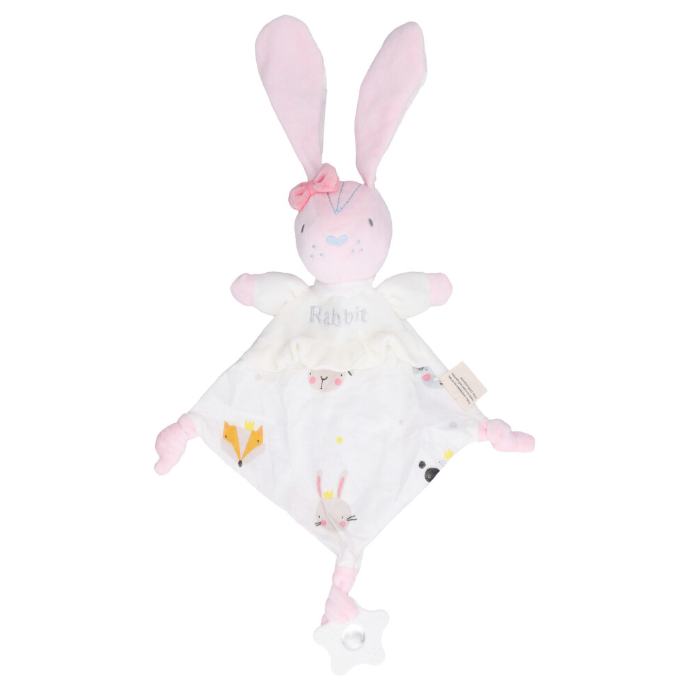 Soothing Emotion Bedtime Companion Stuffed Animal Security Blanket Crisp Sound Bell Teether Soft Touch Sensory Development Cartoon Design Odor Free